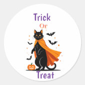 Trick oder Treat Black Cat Halloween Sticker (Vorderseite)