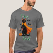 Trick oder Treat Black Cat Halloween T - Shirt (Vorderseite)