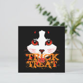 Trick oder Treat Black Cat Karte (Stehend Vorderseite)