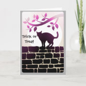 Trick oder Treat Black Cat Karte (Vorderseite)