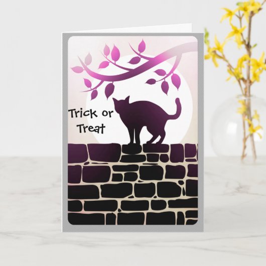Trick oder Treat Black Cat Karte (Gelbe Blume)