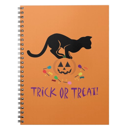 Trick oder Treat Black Cat Notizblock (Vorderseite)