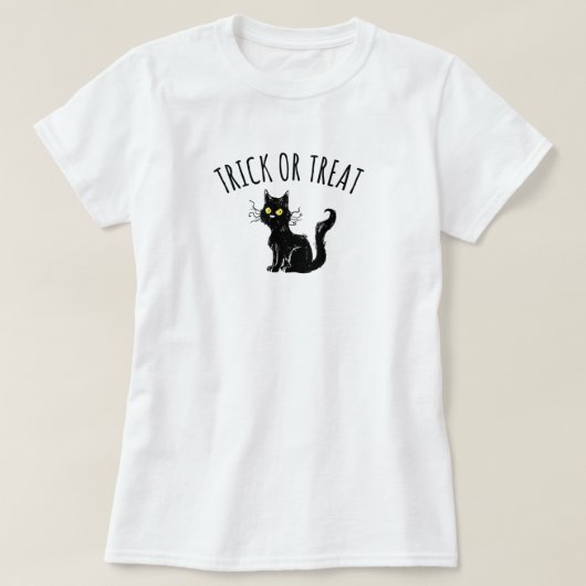 Trick oder Treat Black Cat T - Shirt (Design vorne)