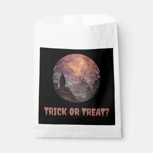 Trick oder Treat? | Black Halloween Candy Favor Ba Geschenktütchen (Vorderseite)