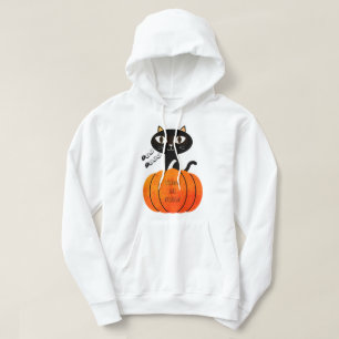Trick oder Treat Black Orange Cat Katzenkürkenkürb Hoodie