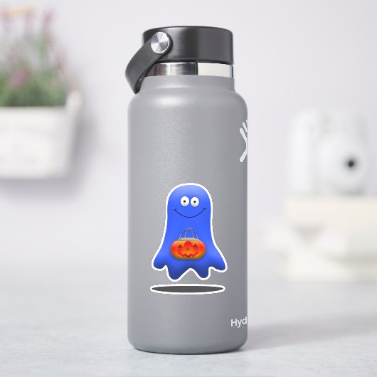 Trick oder Treat Blue Ghost Halloween Aufkleber (HydroFlask)