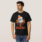 Trick oder Treat Boo Funny Quote Halloween-Party T-Shirt (Vorne ganz)