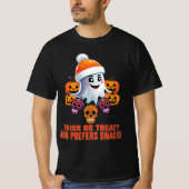 Trick oder Treat Boo Funny Quote Halloween-Party T-Shirt (Vorderseite)
