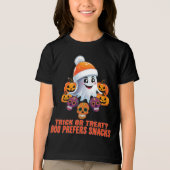 Trick oder Treat Boo Funny Quote Halloween-Party Tri-Blend Shirt (Vorderseite)