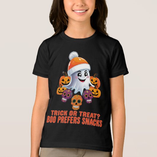 Trick oder Treat Boo Funny Quote Halloween-Party Tri-Blend Shirt (Vorderseite)