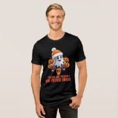 Trick oder Treat Boo Funny Quote Halloween-Party Tri-Blend Shirt (Vorderseite voll)