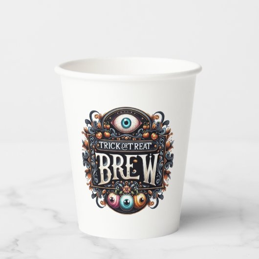 Trick oder Treat Brew Pappbecher (Vorderseite)