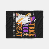 Trick oder Treat Brush Ihre Zähne Niedlich Ghost H Fleecedecke (Vorderseite (Horizontal))