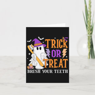 Trick oder Treat Brush Ihre Zähne Niedlich Ghost H Karte