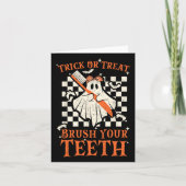 Trick oder Treat Brush your Teeth Dentist Hallowee Karte (Vorderseite)