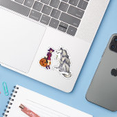 Trick oder Treat Buddies Aufkleber (Laptop mit iPhone)