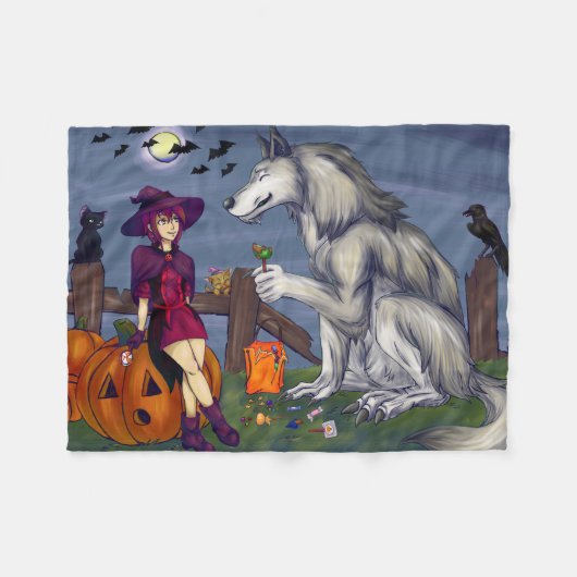 Trick oder Treat Buddies Fleecedecke (Vorderseite (Horizontal))