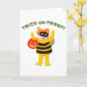 Trick oder Treat Bumble Bekleidung Halloween Karte (Gelbe Blume)