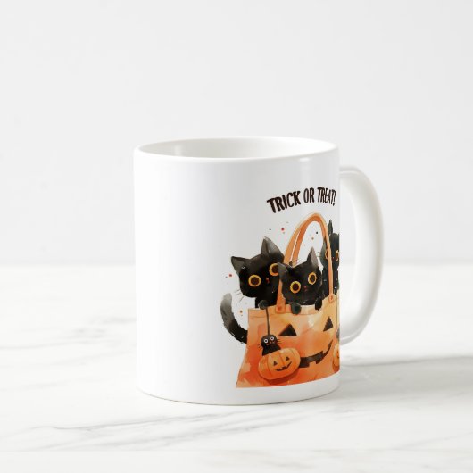 Trick oder Treat - Candy Bag Cat Tasse (VorderseiteRechts)