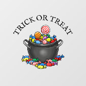 Trick oder Treat Candy Cauldron Fensteraufkleber (Blatt)