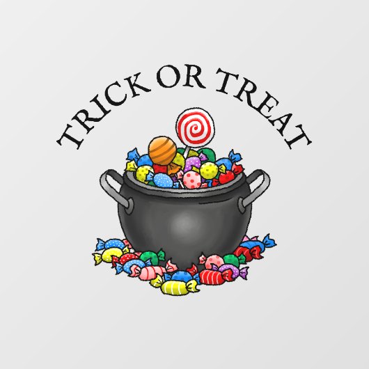 Trick oder Treat Candy Cauldron Fensteraufkleber (Blatt)