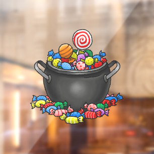 Trick oder Treat Candy Cauldron Fensteraufkleber
