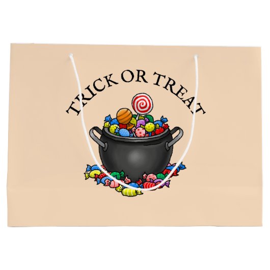 Trick oder Treat Candy Cauldron Große Geschenktüte (Rückseite)