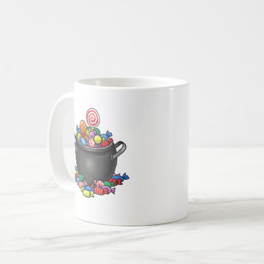 Trick oder Treat Candy Cauldron Kaffeetasse (Vorderseite Links)