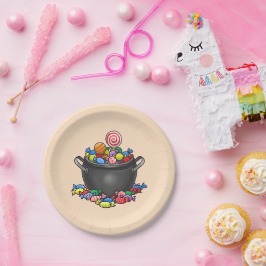 Trick oder Treat Candy Cauldron Pappteller (Party)