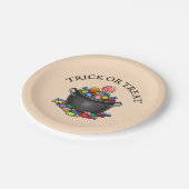 Trick oder Treat Candy Cauldron Pappteller (Schrägansicht)