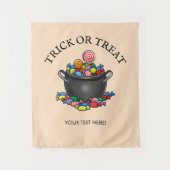 Trick oder Treat Candy Cauldron Wandteppich (Vorderseite)