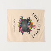 Trick oder Treat Candy Cauldron Wandteppich (Vorderseite (Horizontal))