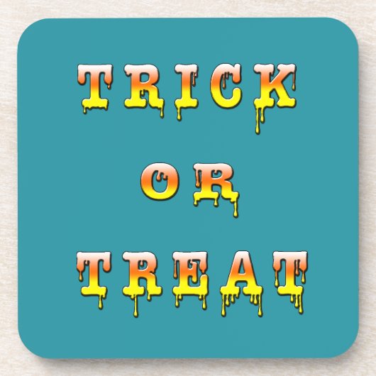 Trick oder Treat Candy Cone Version Getränkeuntersetzer (Vorderseite)