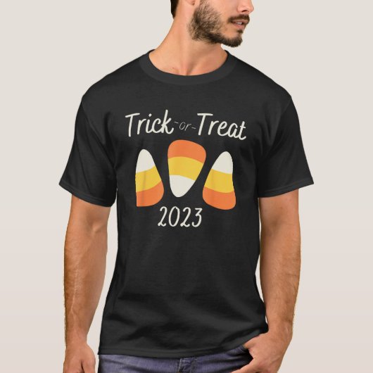 Trick oder Treat Candy Mais Halloween 2023 T-Shirt (Vorderseite)