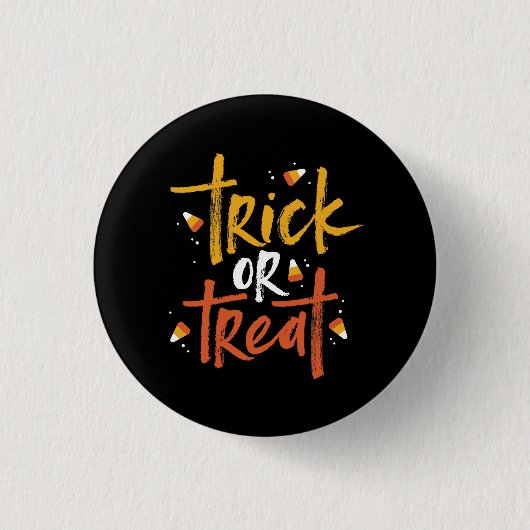 Trick oder Treat Candy Mais Halloween Button (Vorderseite)