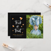 Trick oder Treat Candy Mais Halloween Foto Cards Karte (Vorderseite/Rückseite Beispiel)