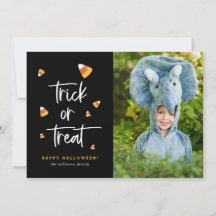 Trick oder Treat Candy Mais Halloween Foto Cards