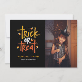 Trick oder Treat Candy Mais Halloween Fotokarte Einladung