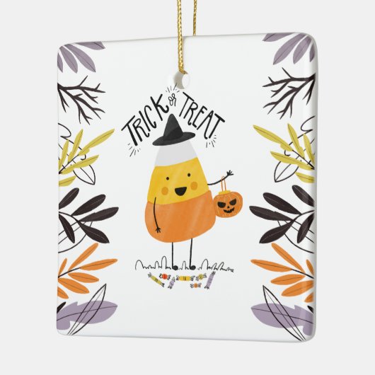 Trick oder Treat Candy Mais Halloween | Keramik-Or Keramikornament (Links)