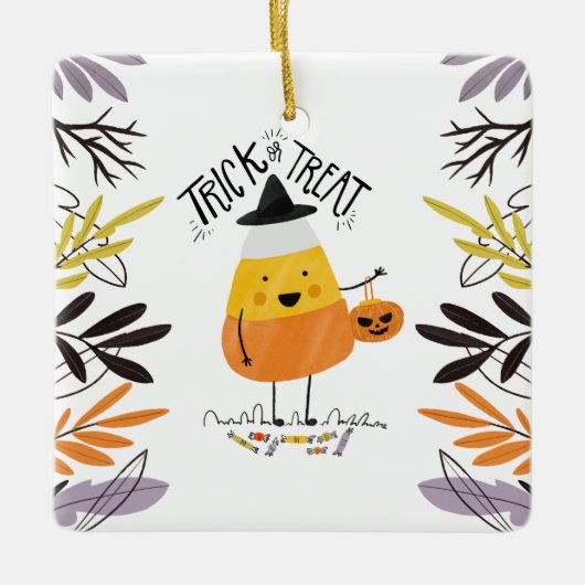 Trick oder Treat Candy Mais Halloween | Keramik-Or Keramikornament (Vorderseite)