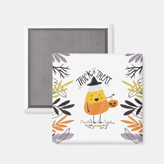 Trick oder Treat Candy Mais Halloween | Magnet (Vorderseite/Rückseite)