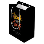 Trick oder Treat Candy Mais Halloween Mittlere Geschenktüte (Rückseite Schrägansicht)