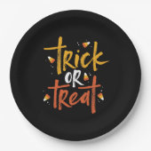 Trick oder Treat Candy Mais Halloween Pappteller (Vorderseite)