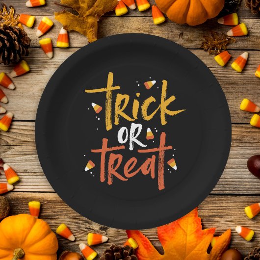 Trick oder Treat Candy Mais Halloween Pappteller