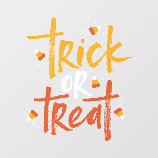 Trick oder Treat Candy Mais Halloween Personalisie Fensteraufkleber (Blatt)