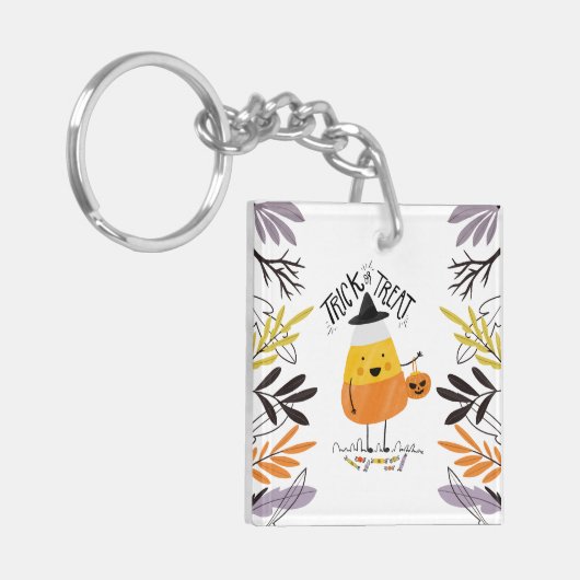 Trick oder Treat Candy Mais Halloween | Schlüssela Schlüsselanhänger (Vorderseite links)