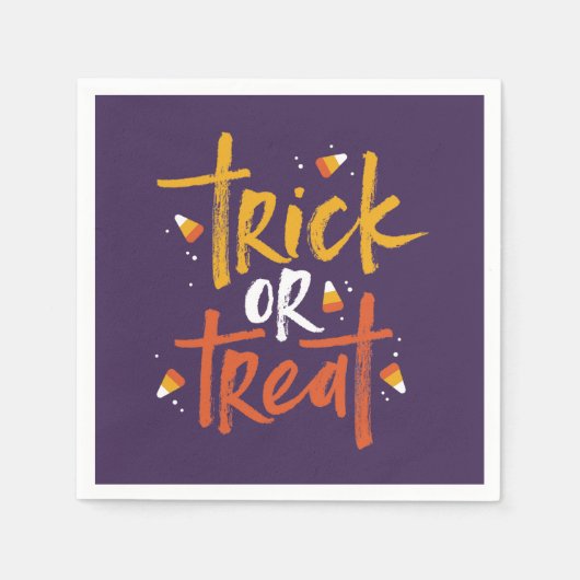 Trick oder Treat Candy Mais Halloween Serviette (Vorderseite)