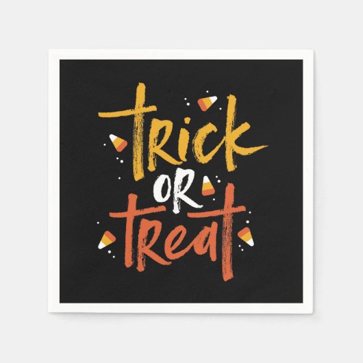 Trick oder Treat Candy Mais Halloween Serviette (Vorderseite)
