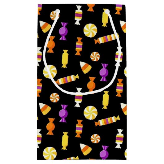 Trick oder Treat Candy Muster Halloween Paper Kleine Geschenktüte (Rückseite)