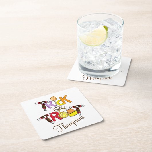 Trick oder Treat Candy Rechteckiger Pappuntersetzer (Vor Ort)